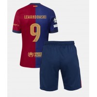 Barcelona Robert Lewandowski #9 Heimtrikotsatz Kinder 2024-25 Kurzarm (+ Kurze Hosen)